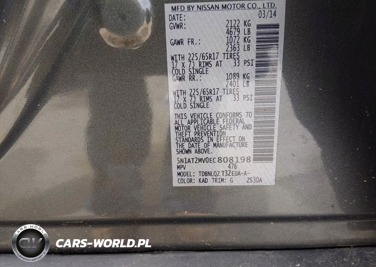 2014 Nissan Rogue Sv VIN:5N1AT2MV0EC808198 - 9