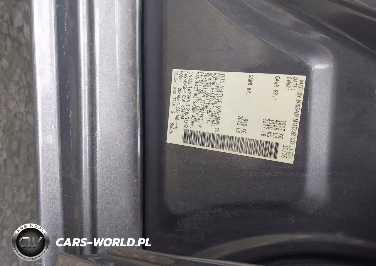 2017 Nissan Altima 2.5 S VIN:1N4AL3AP9HN326599 - 9