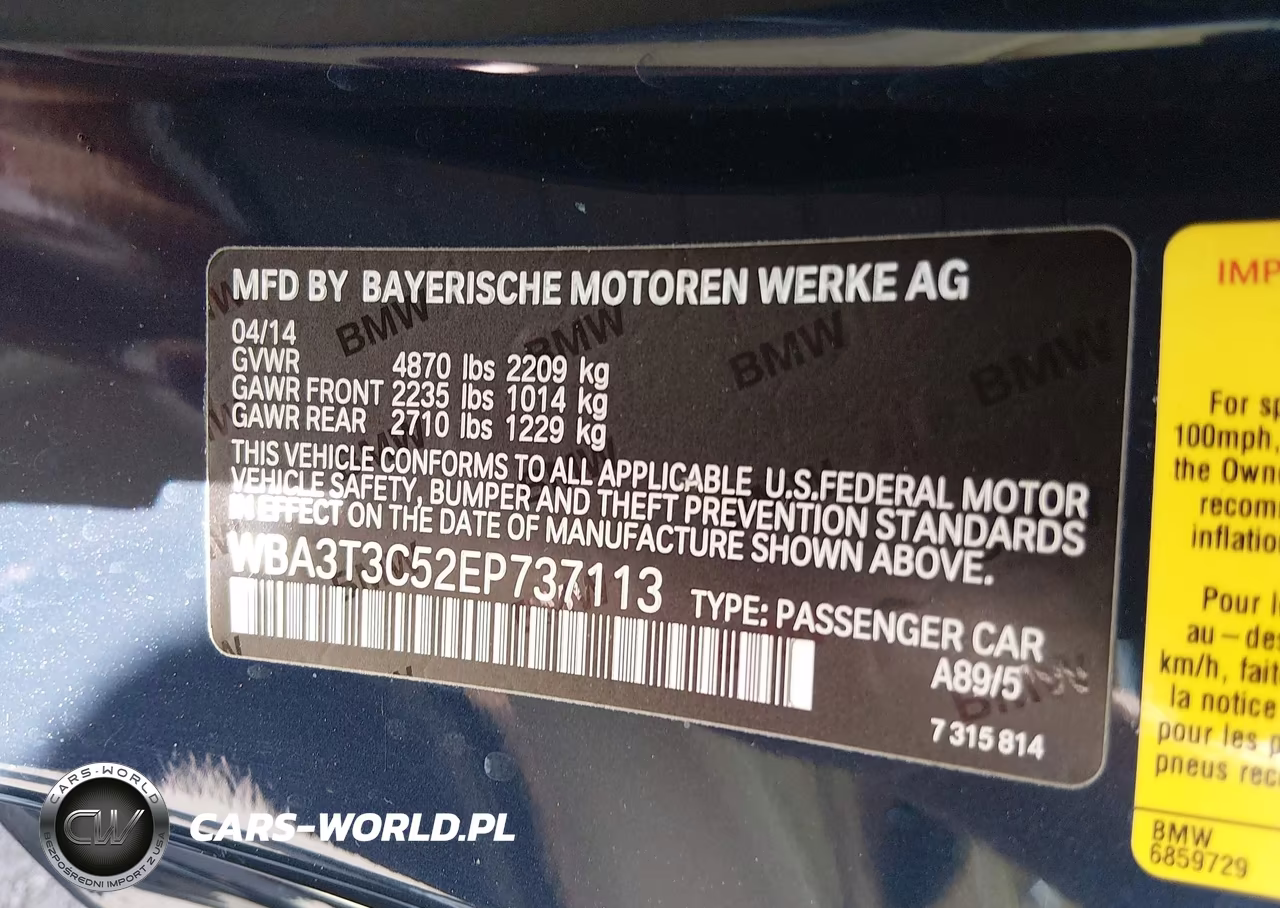 2014 BMW 435I VIN:WBA3T3C52EP737113 - 9