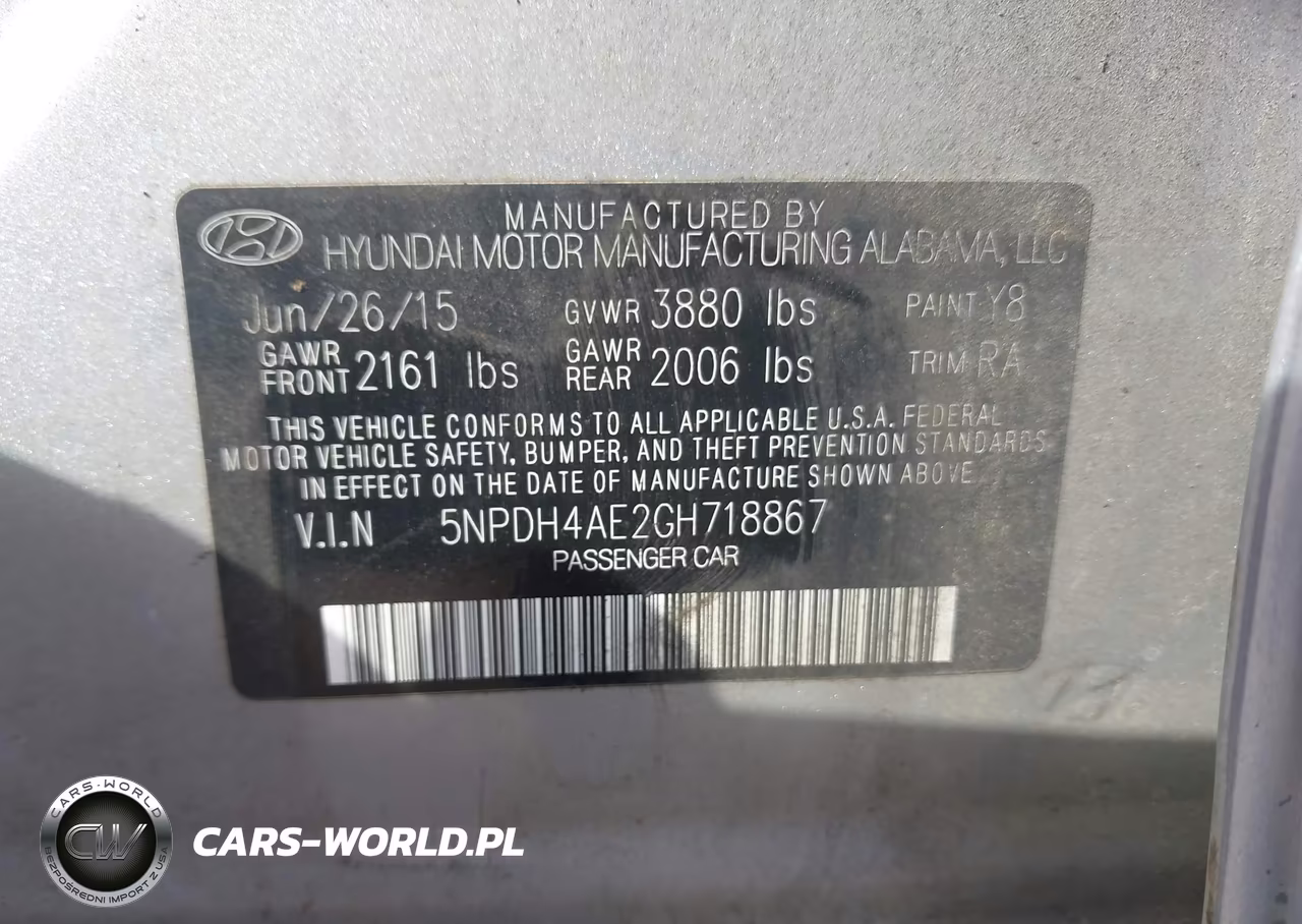 2016 Hyundai Elantra Se VIN:5NPDH4AE2GH718867 - 9