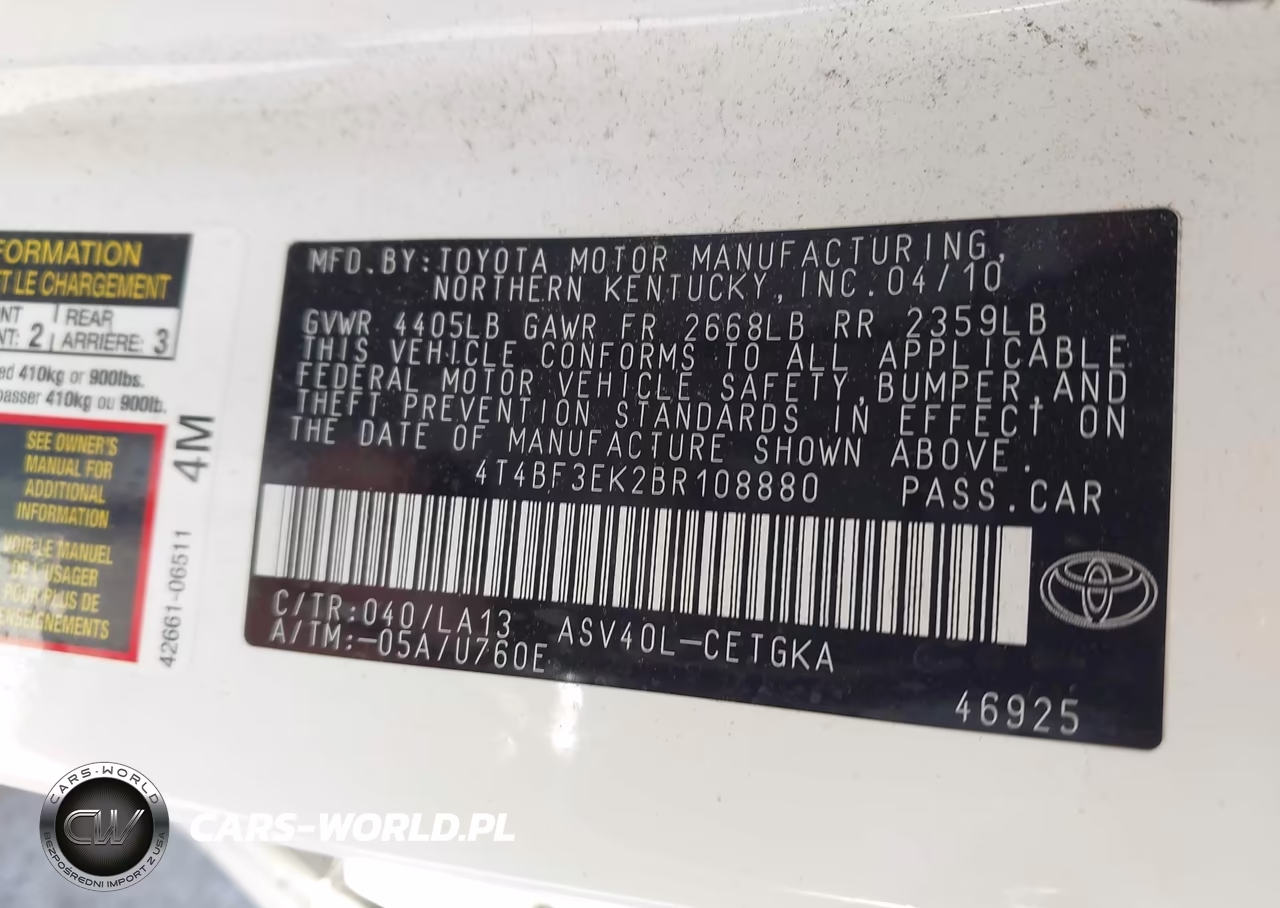 2011 Toyota Camry Xle VIN:4T4BF3EK2BR108880 - 9