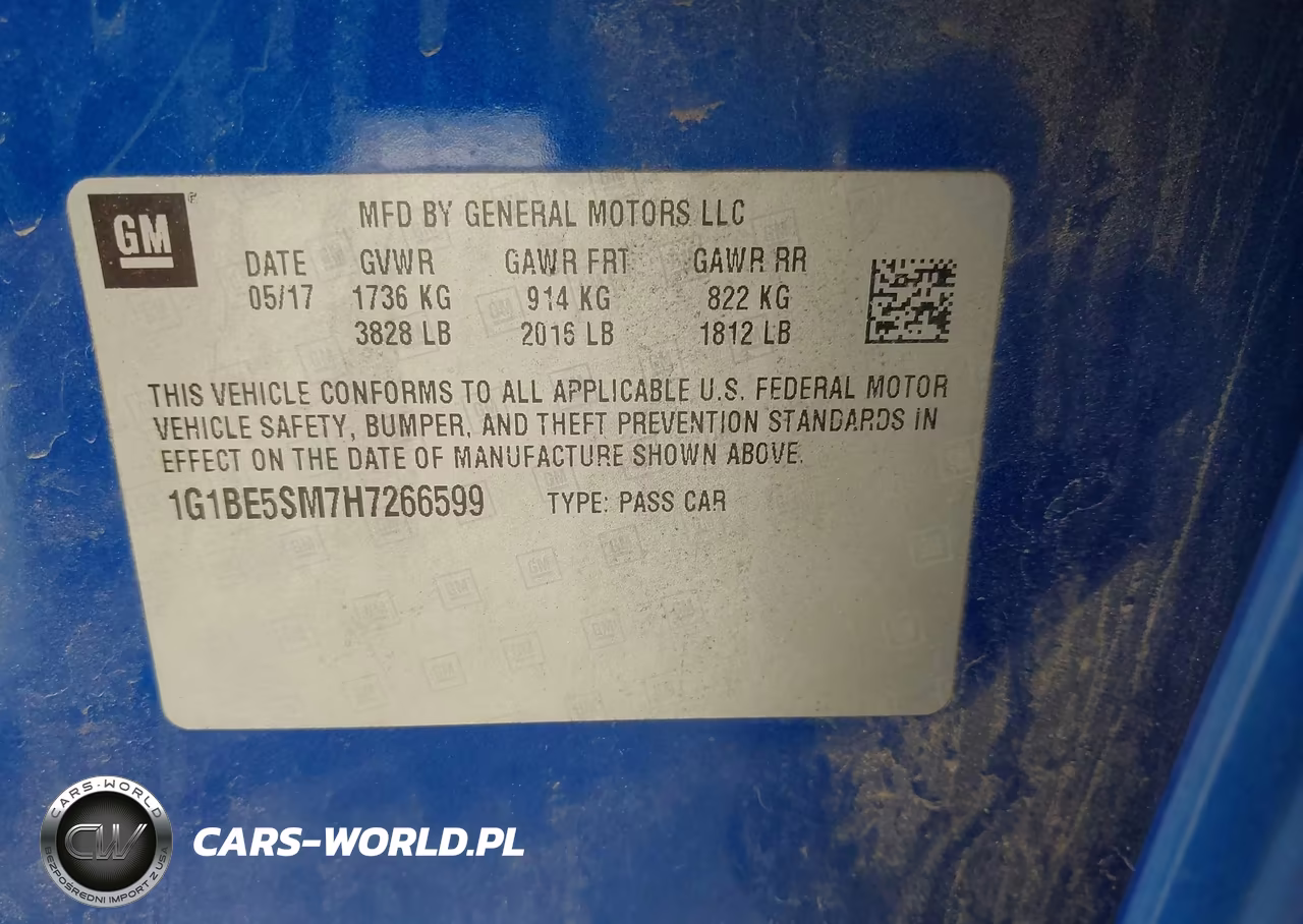 2017 Chevrolet Cruze Lt Auto VIN:1G1BE5SM7H7266599 - 9