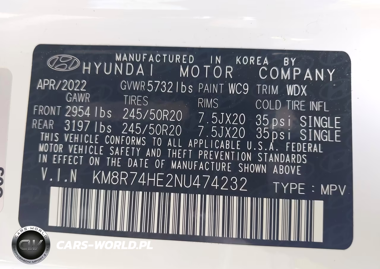 2022 Hyundai Palisade Calligraphy VIN:KM8R74HE2NU474232 - 9