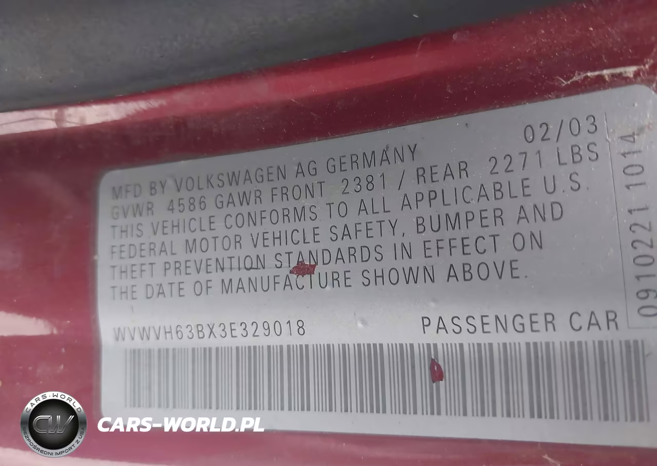 2003 Volkswagen Passat Gls V6 VIN:WVWVH63BX3E329018 - 9