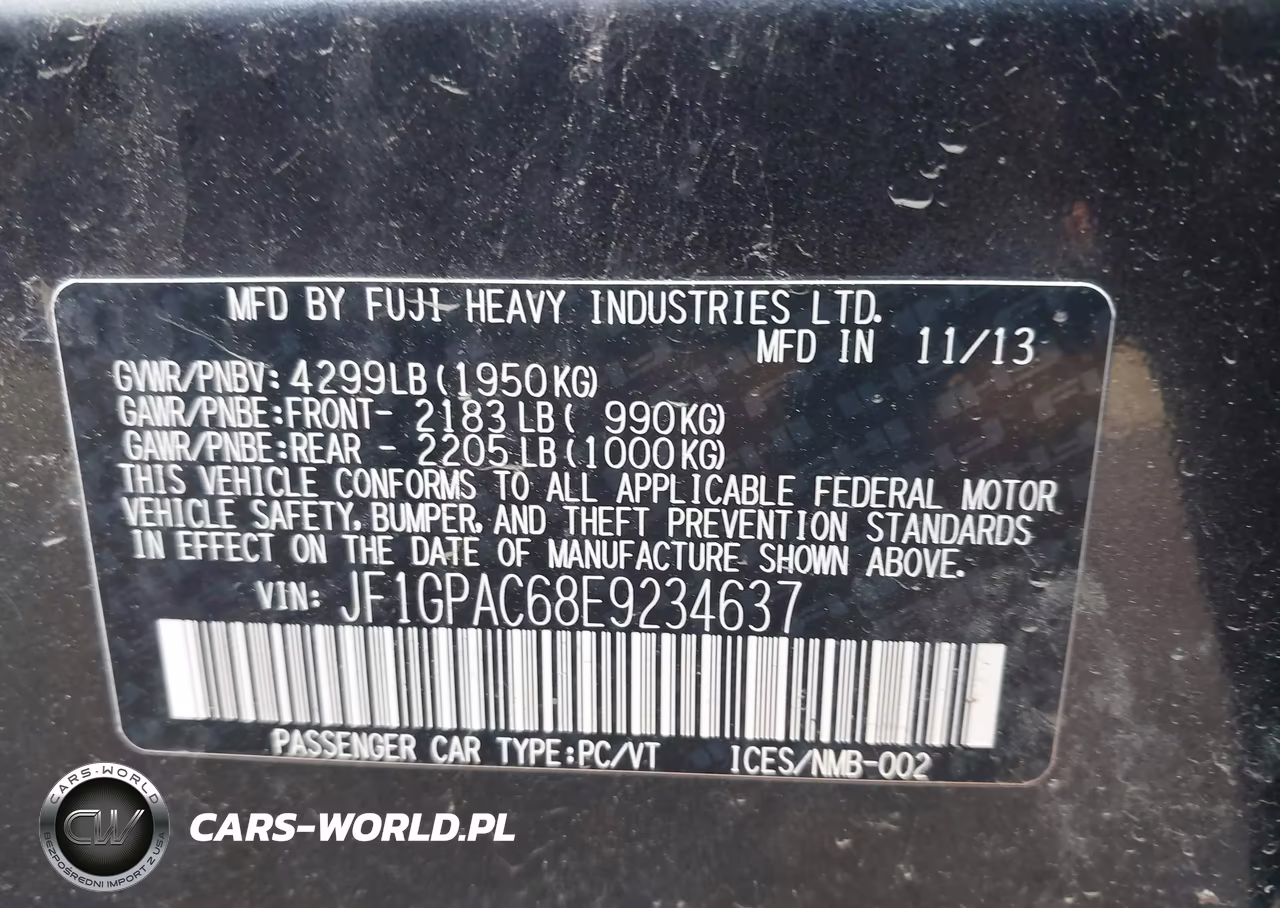 2014 Subaru Impreza 2.0I Premium VIN:JF1GPAC68E9234637 - 9