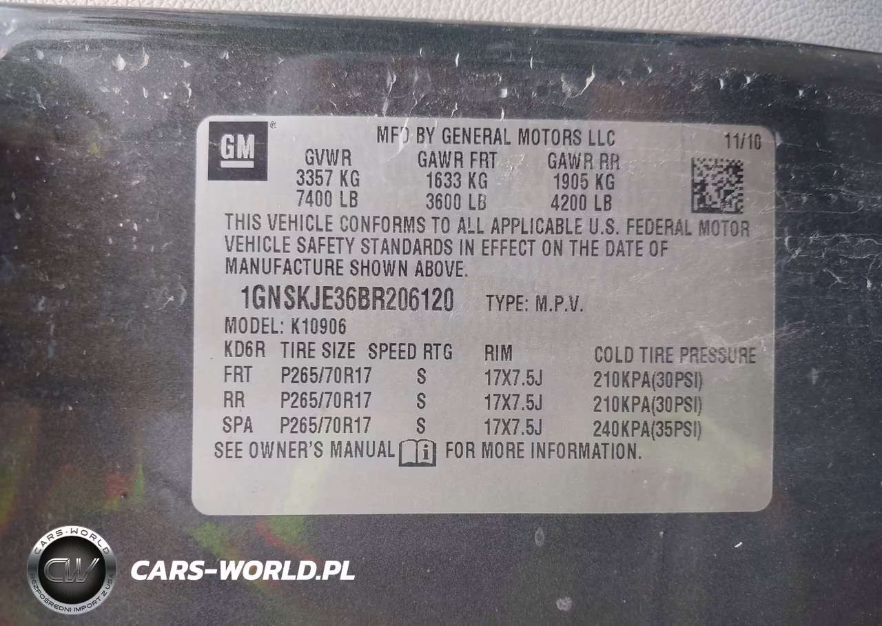 2011 Chevrolet Suburban 1500 Lt1 VIN:1GNSKJE36BR206120 - 9
