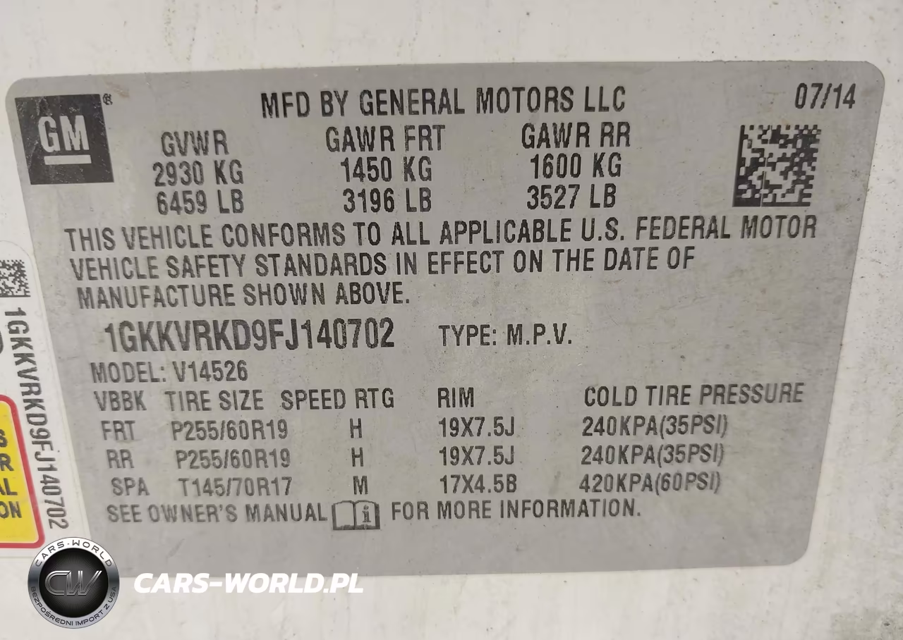 2015 GMC Acadia Slt-1 VIN:1GKKVRKD9FJ140702 - 9