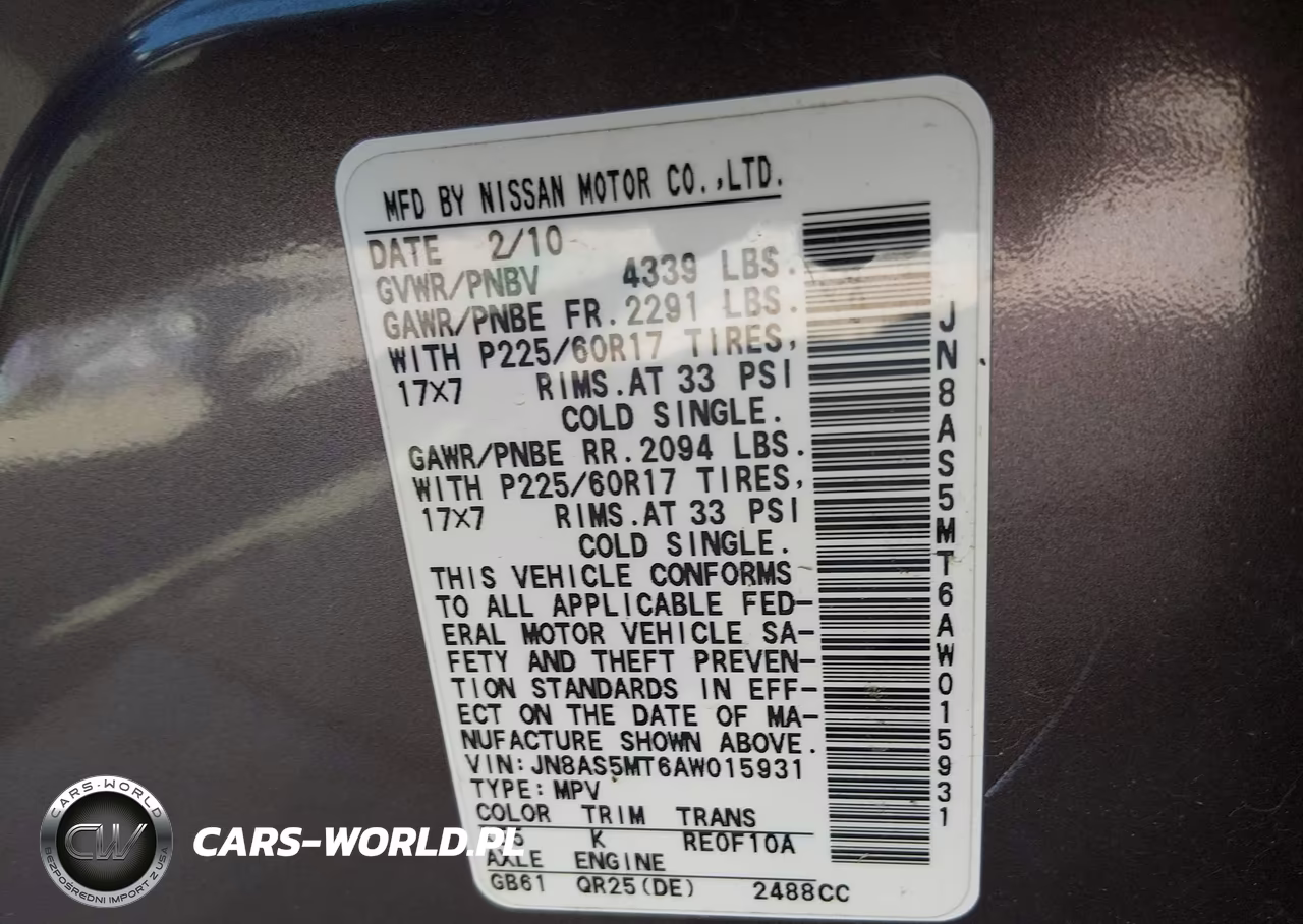 2010 Nissan Rogue Sl VIN:JN8AS5MT6AW015931 - 9