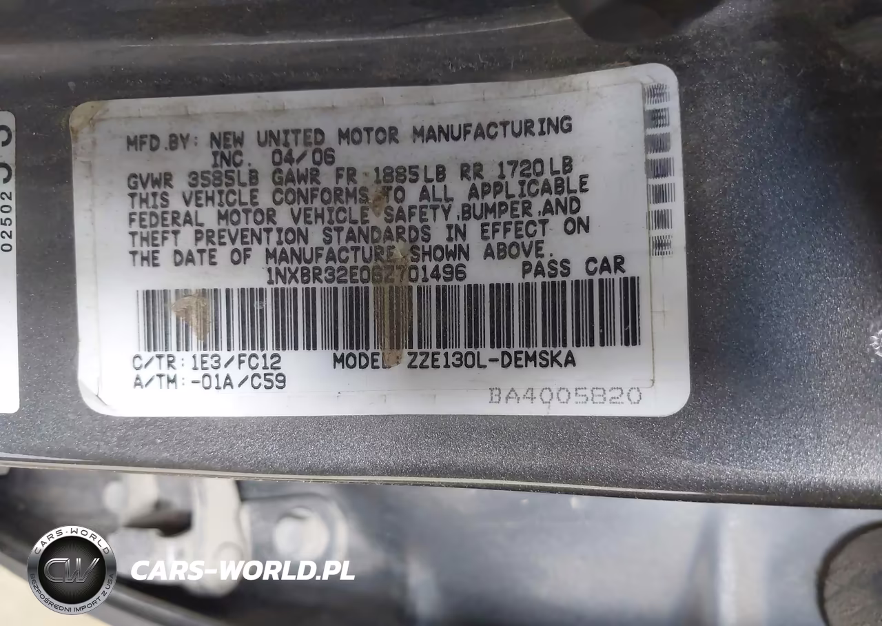2006 Toyota Corolla S VIN:1NXBR32E06Z701496 - 9