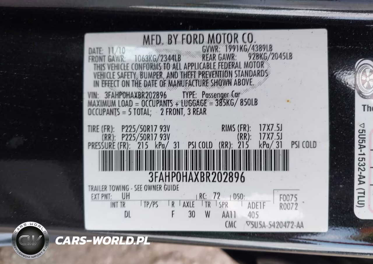 2011 Ford Fusion Se VIN:3FAHP0HAXBR202896 - 9
