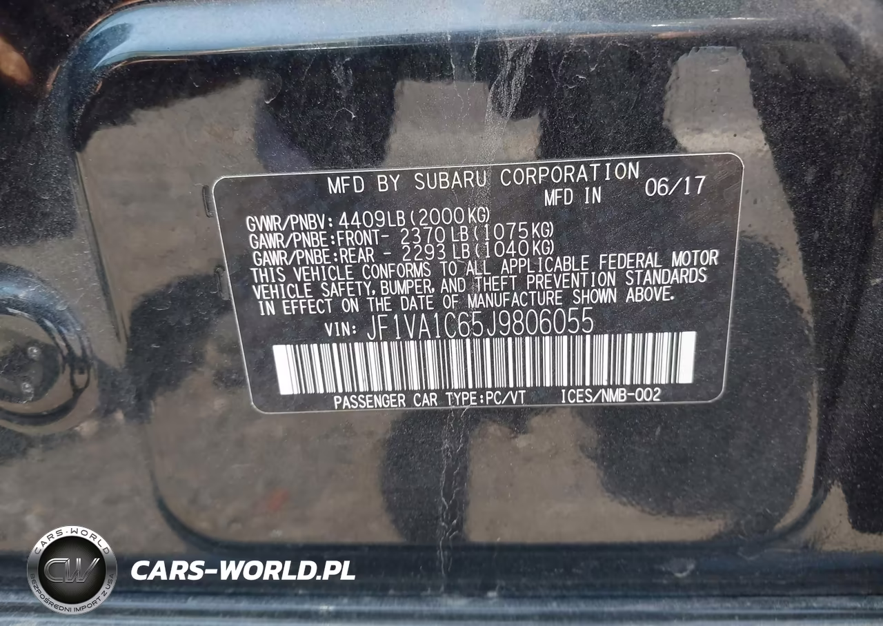 2018 Subaru Wrx Premium VIN:JF1VA1C65J9806055 - 9