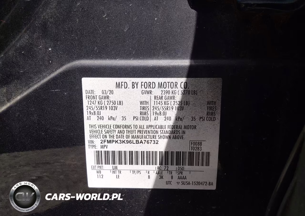 2020 Ford Edge Titanium VIN:2FMPK3K96LBA76732 - 9