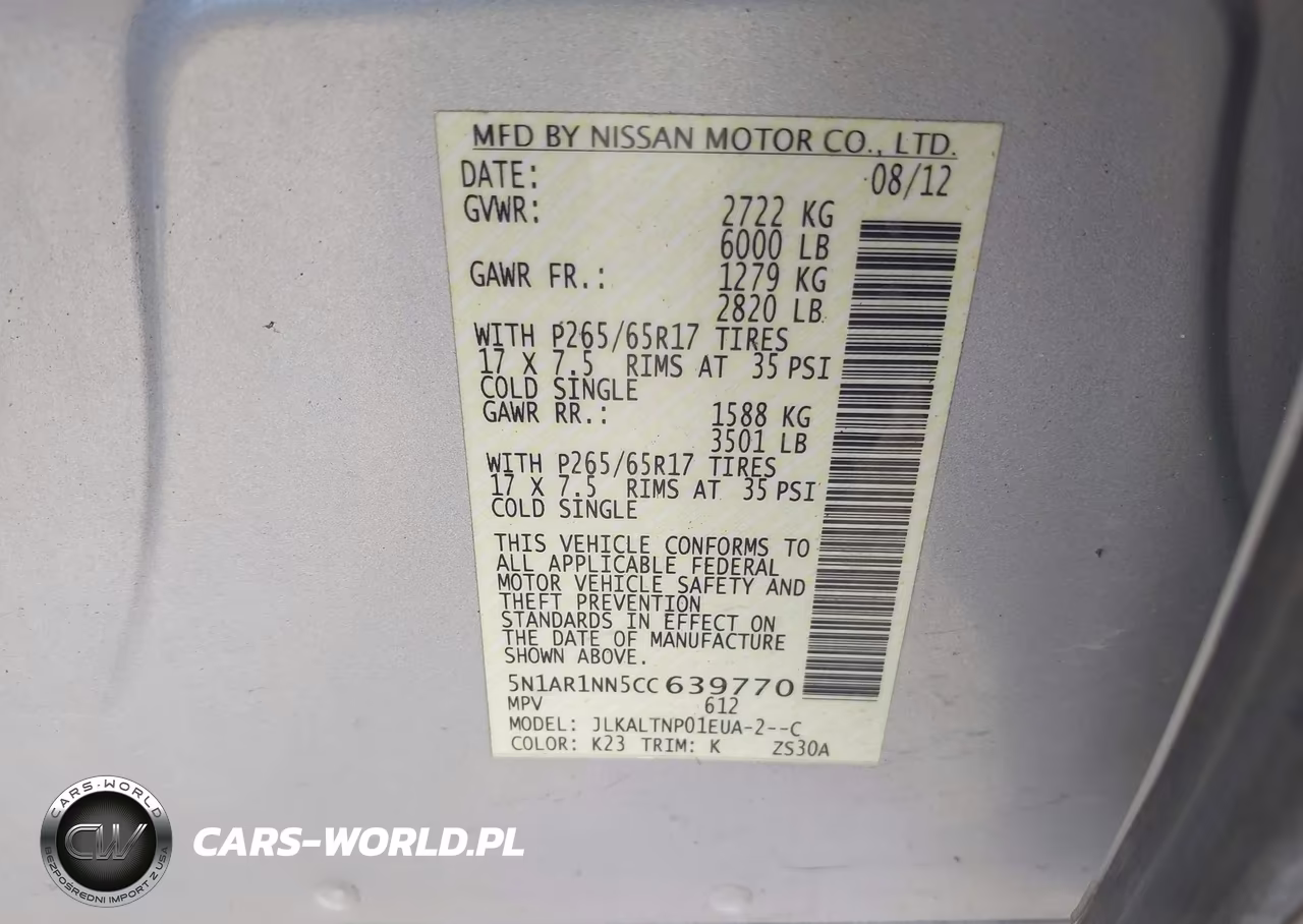 2012 Nissan Pathfinder Sv VIN:5N1AR1NN5CC639770 - 9