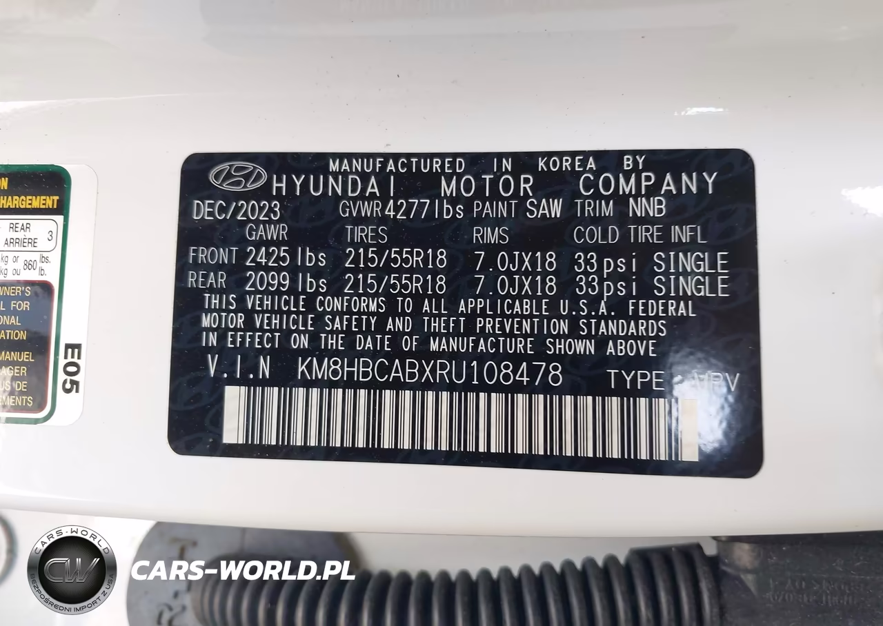 2024 Hyundai Kona Sel VIN:KM8HBCABXRU108478 - 9
