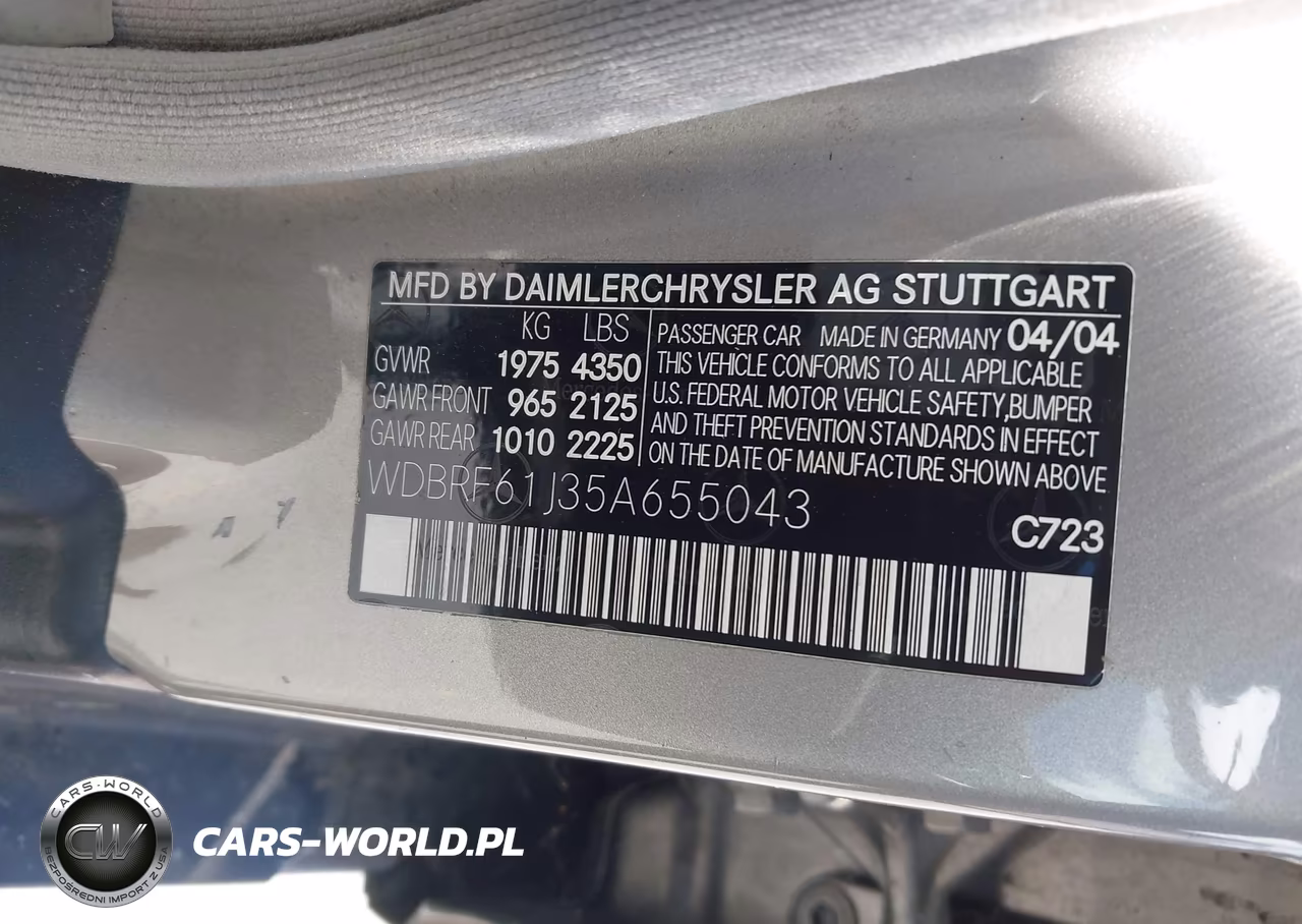 2005 Mercedes-Benz C 240 Luxury VIN:WDBRF61J35A655043 - 9
