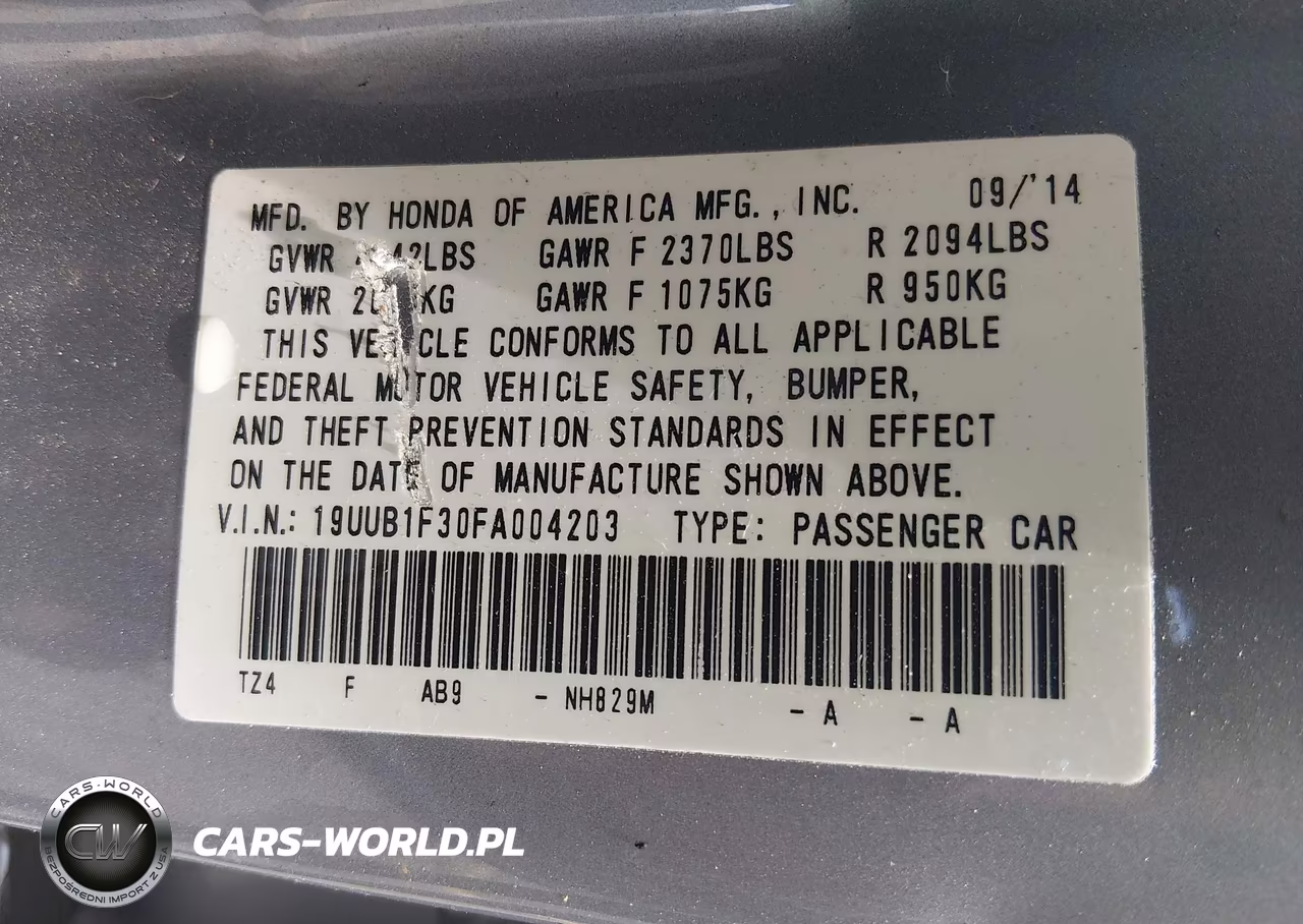 2015 Acura Tlx VIN:19UUB1F30FA004203 - 9