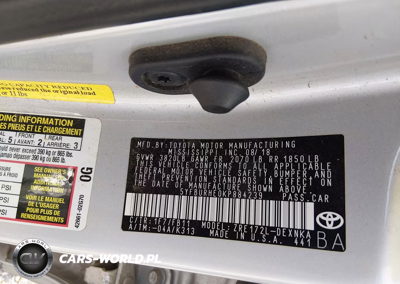 2019 Toyota Corolla Le VIN:5YFBURHE0KP884239 - 9