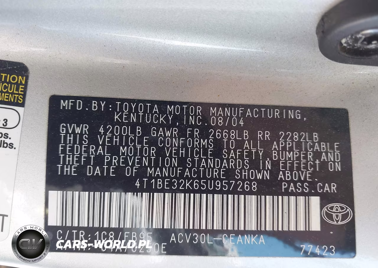 2005 Toyota Camry Std VIN:4T1BE32K65U957268 - 9