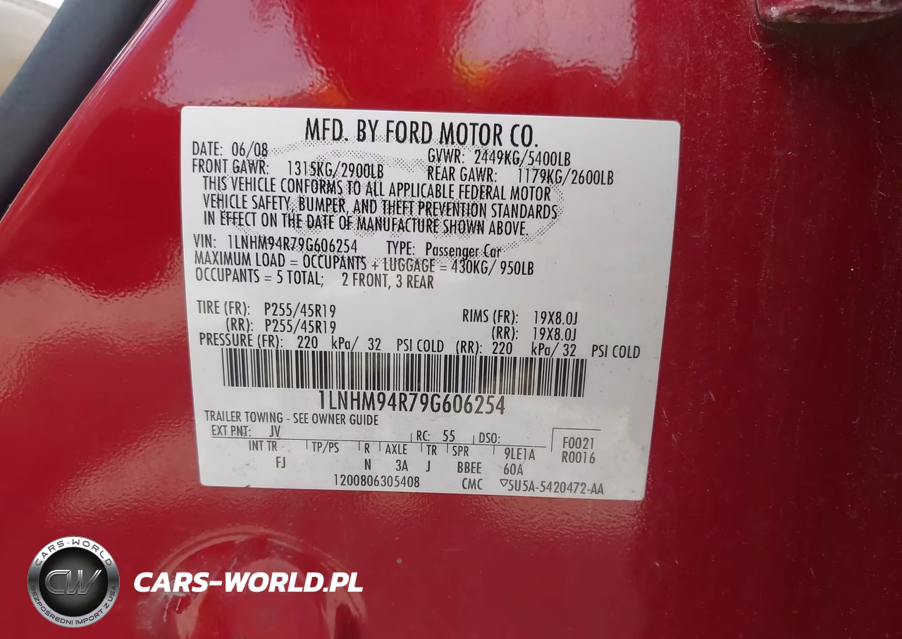 2009 Lincoln Mks VIN:1LNHM94R79G606254 - 9