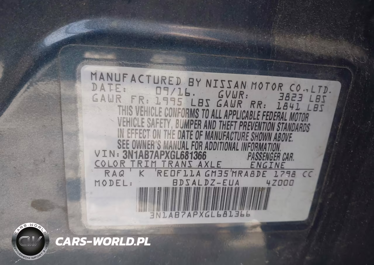 2016 Nissan Sentra Sv VIN:3N1AB7APXGL681366 - 9