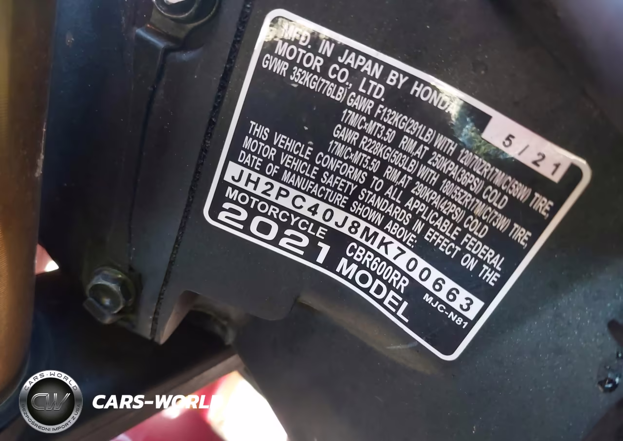 2021 Honda Cbr600 Rr VIN:JH2PC40J8MK700663 - 10