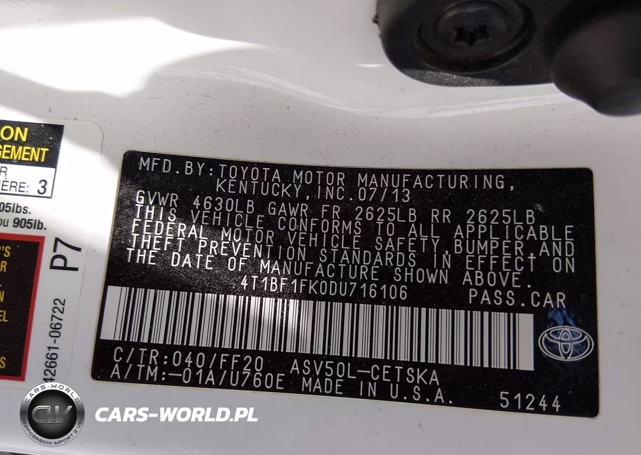 2013 Toyota Camry Se VIN:4T1BF1FK0DU716106 - 9