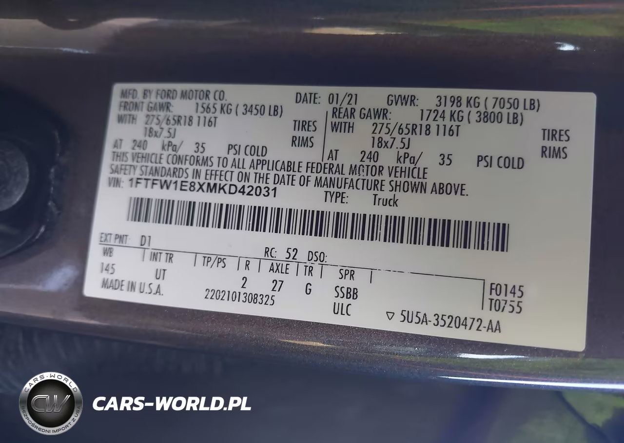 2021 Ford F-150 Xlt VIN:1FTFW1E8XMKD42031 - 9