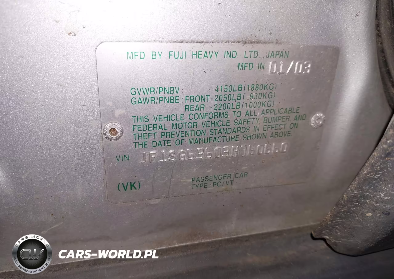 2003 Subaru Forester X VIN:JF1SG63603H760660 - 9
