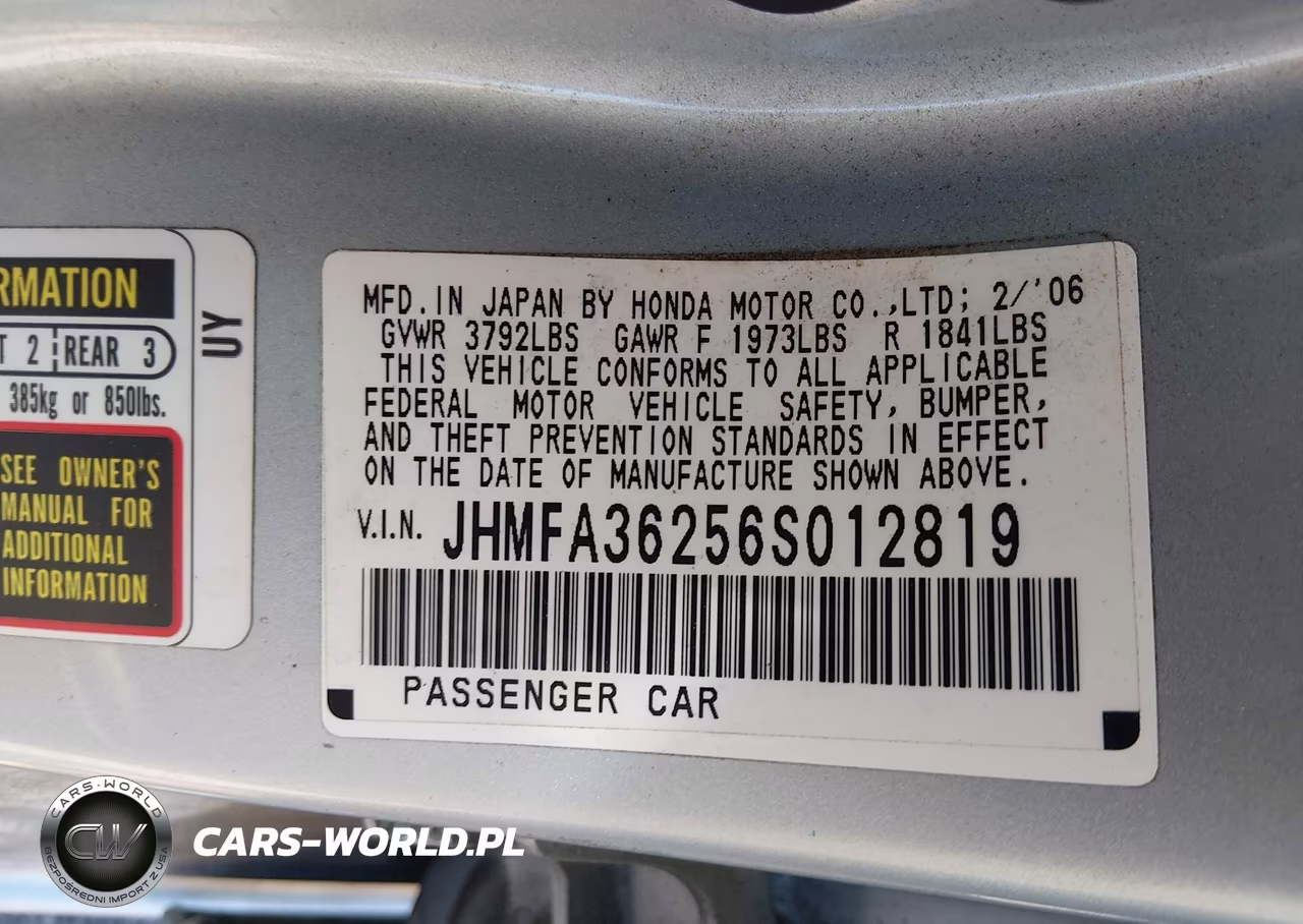 2006 Honda Civic Hybrid VIN:JHMFA36256S012819 - 9