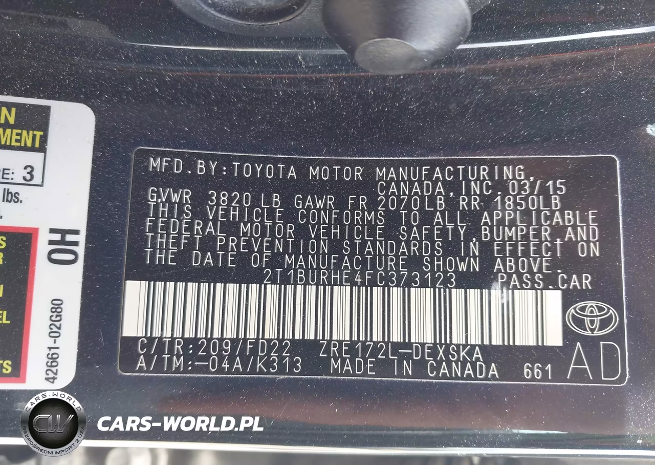 2015 Toyota Corolla S Plus VIN:2T1BURHE4FC373123 - 9