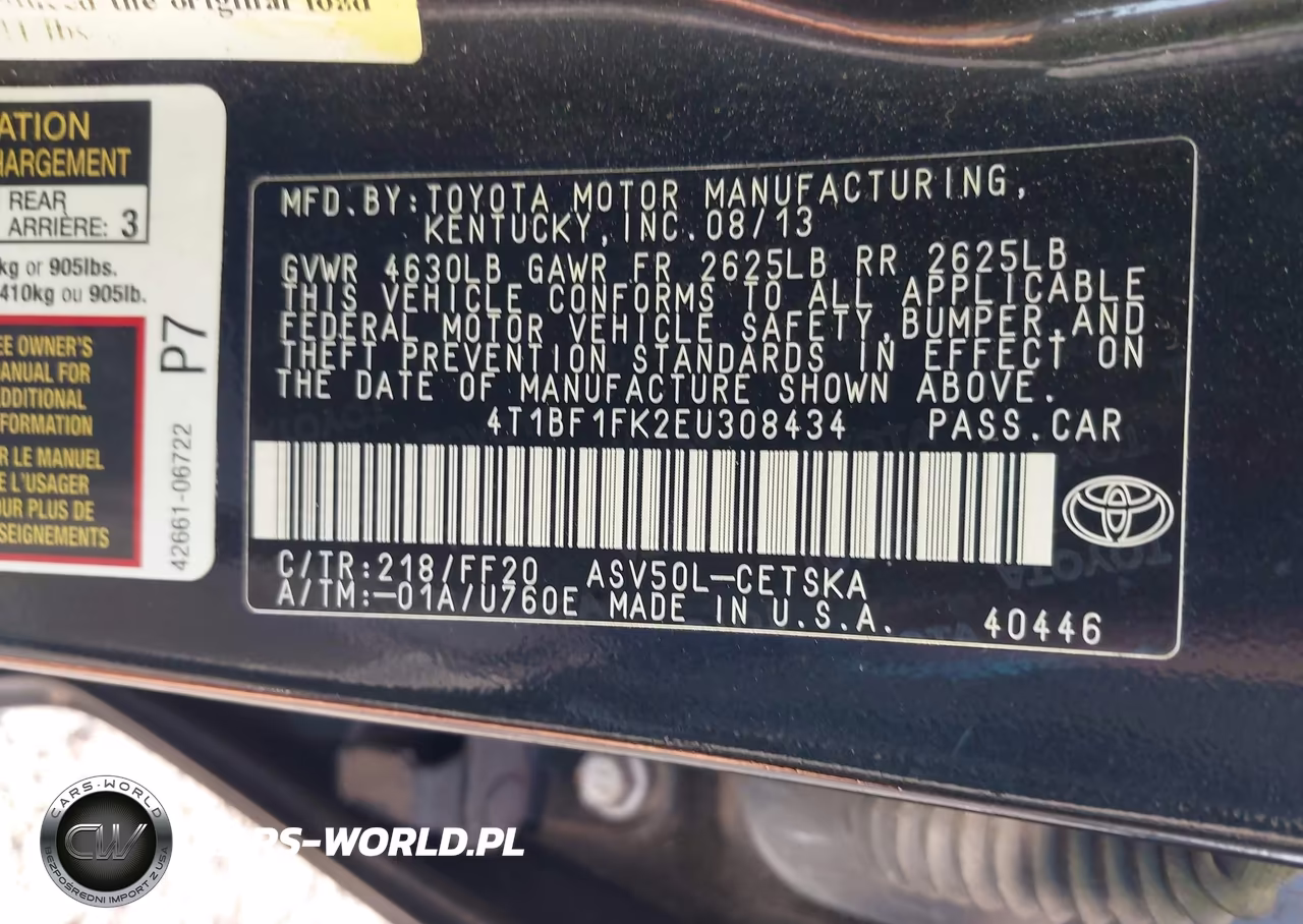 2014 Toyota Camry Se VIN:4T1BF1FK2EU308434 - 9