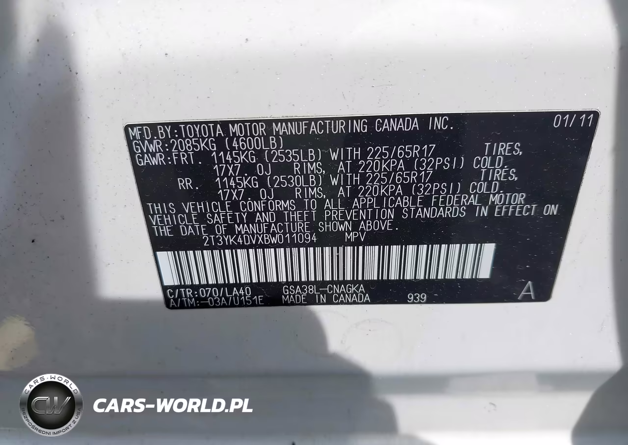 2011 Toyota Rav4 Limited V6 VIN:2T3YK4DVXBW011094 - 9