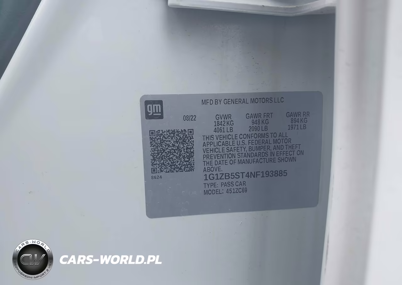 2022 Chevrolet Malibu Fwd Ls VIN:1G1ZB5ST4NF193885 - 9