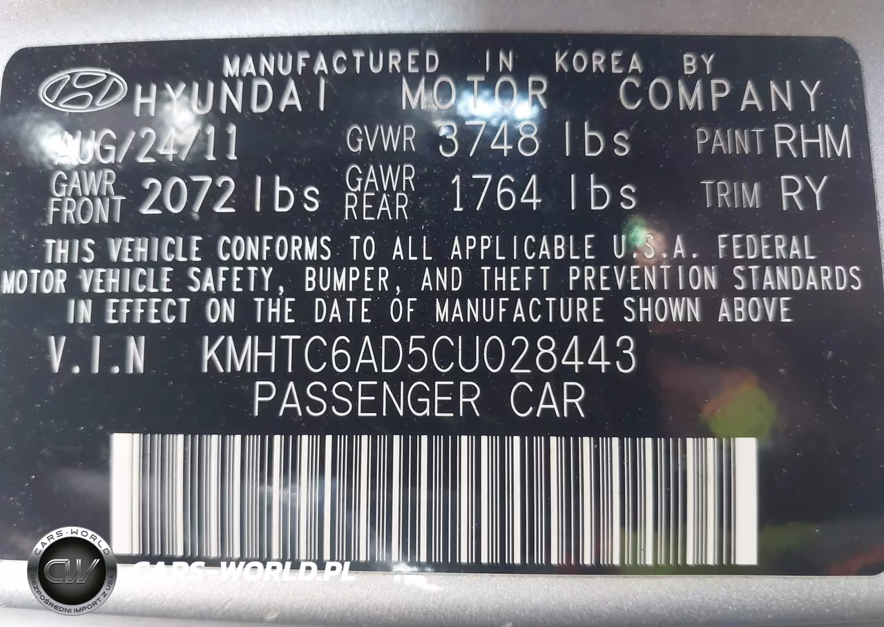 2012 Hyundai Veloster Base W-Gray VIN:KMHTC6AD5CU028443 - 9