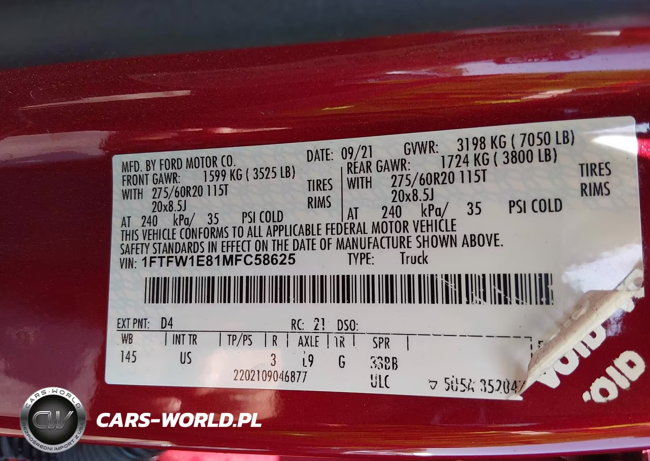 2021 Ford F-150 Xlt VIN:1FTFW1E81MFC58625 - 9