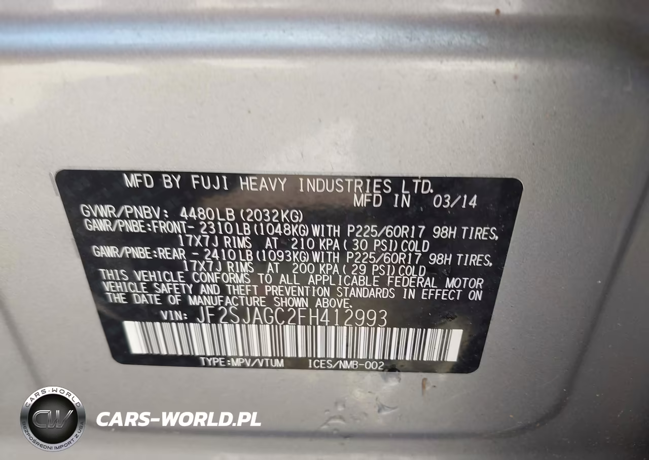 2015 Subaru Forester 2.5I Premium VIN:JF2SJAGC2FH412993 - 9