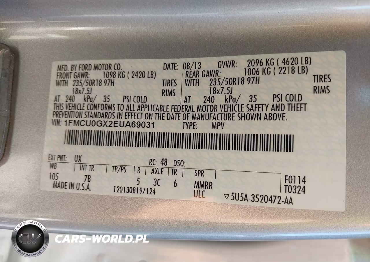 2014 Ford Escape Se VIN:1FMCU0GX2EUA69031 - 9