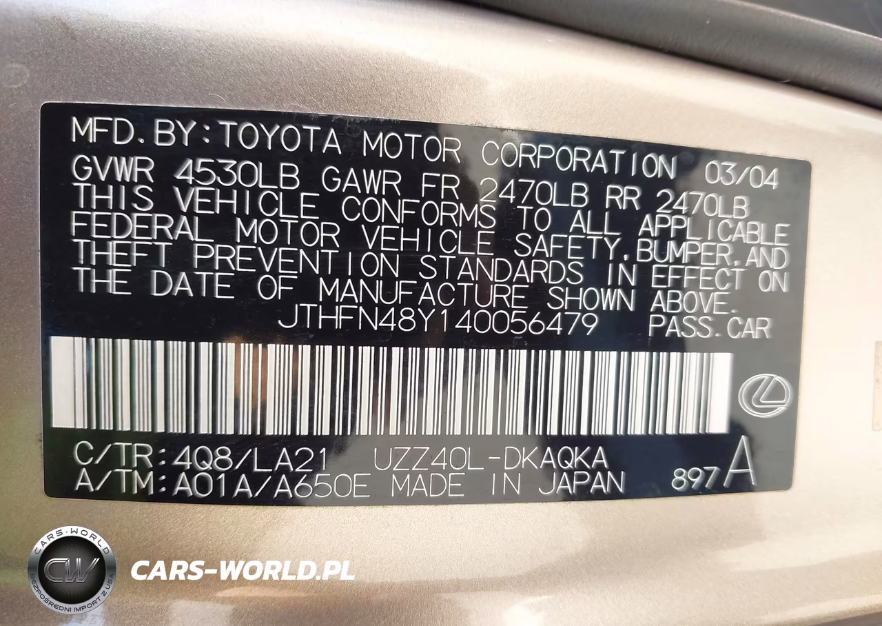 2004 Lexus Sc 430 VIN:JTHFN48Y140056479 - 9