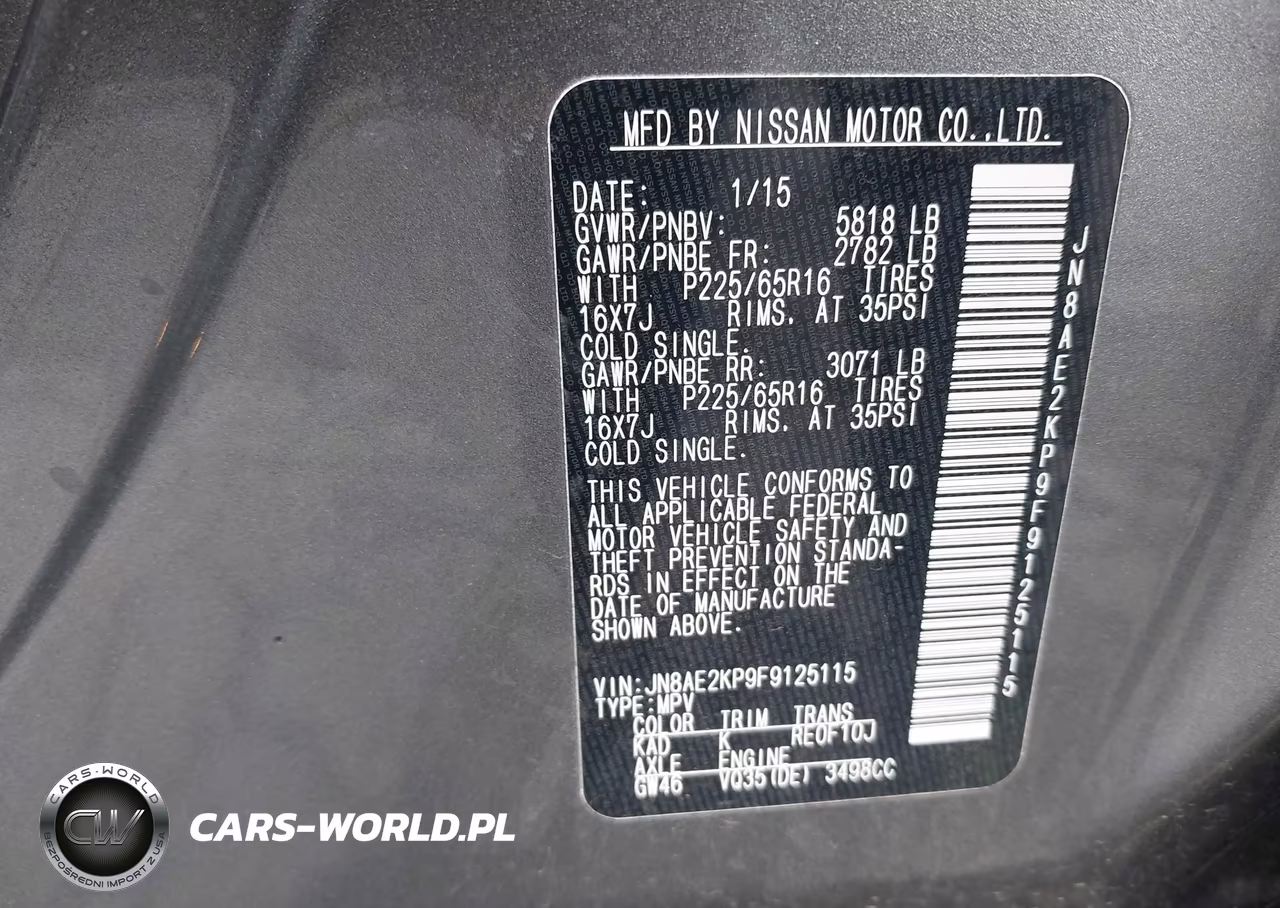 2015 Nissan Quest Platinum-S-Sl-Sv VIN:JN8AE2KP9F9125115 - 9