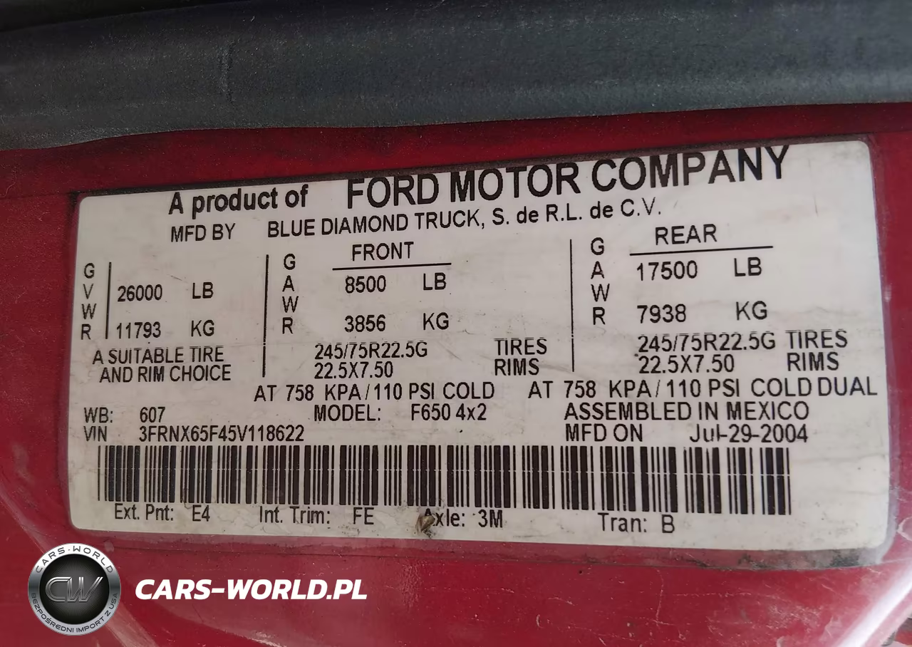 2005 Ford F-650 Xl-Xlt VIN:3FRNX65F45V118622 - 8