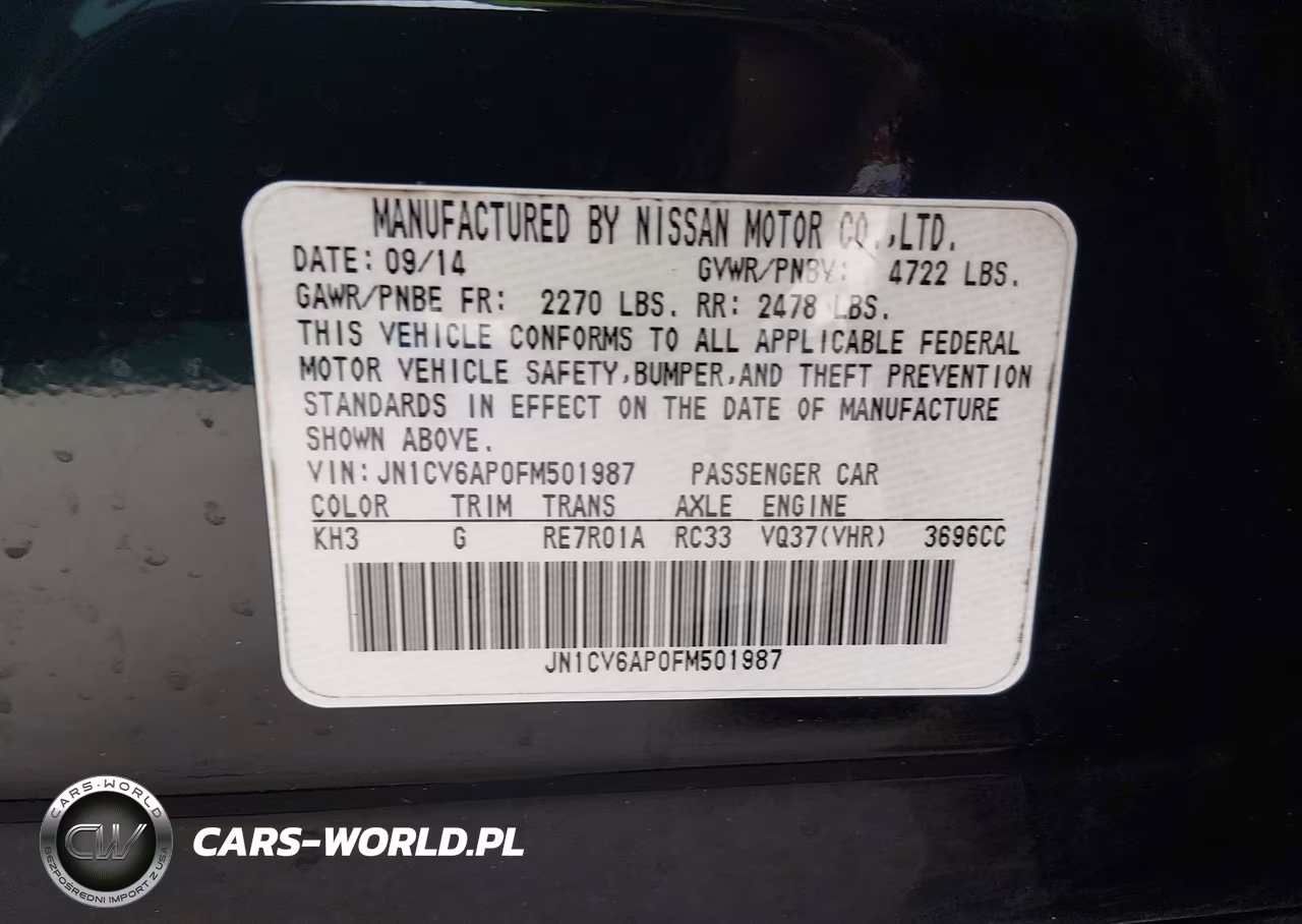 2015 Infiniti Q40 VIN:JN1CV6AP0FM501987 - 9