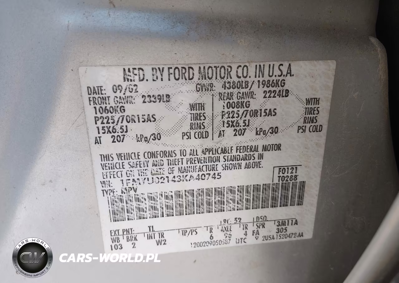2003 Ford Escape Xls VIN:1FMYU02143KA40745 - 9