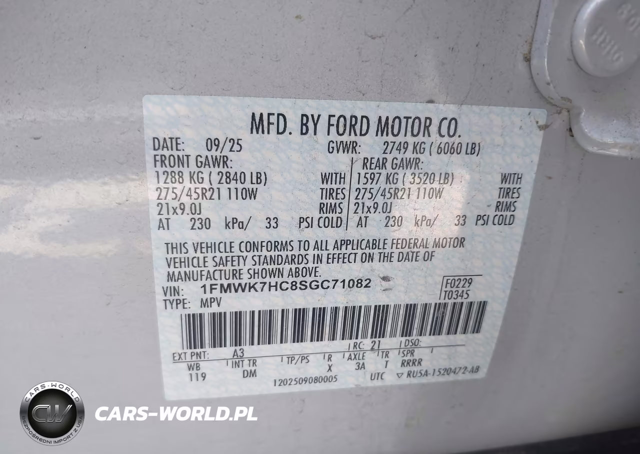 2025 Ford Explorer Platinum VIN:1FMWK7HC8SGC71082 - 9