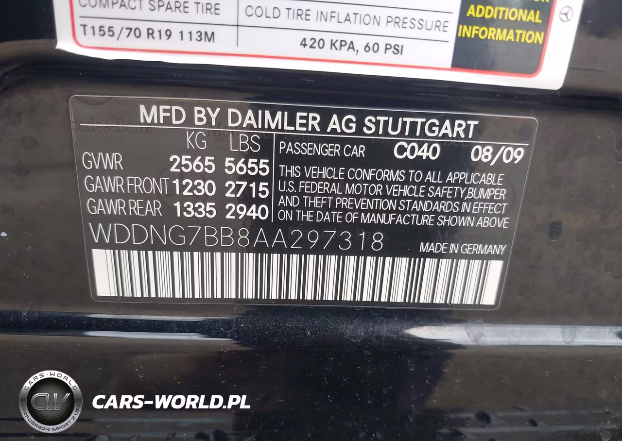 2010 Mercedes-Benz S 550 VIN:WDDNG7BB8AA297318 - 9