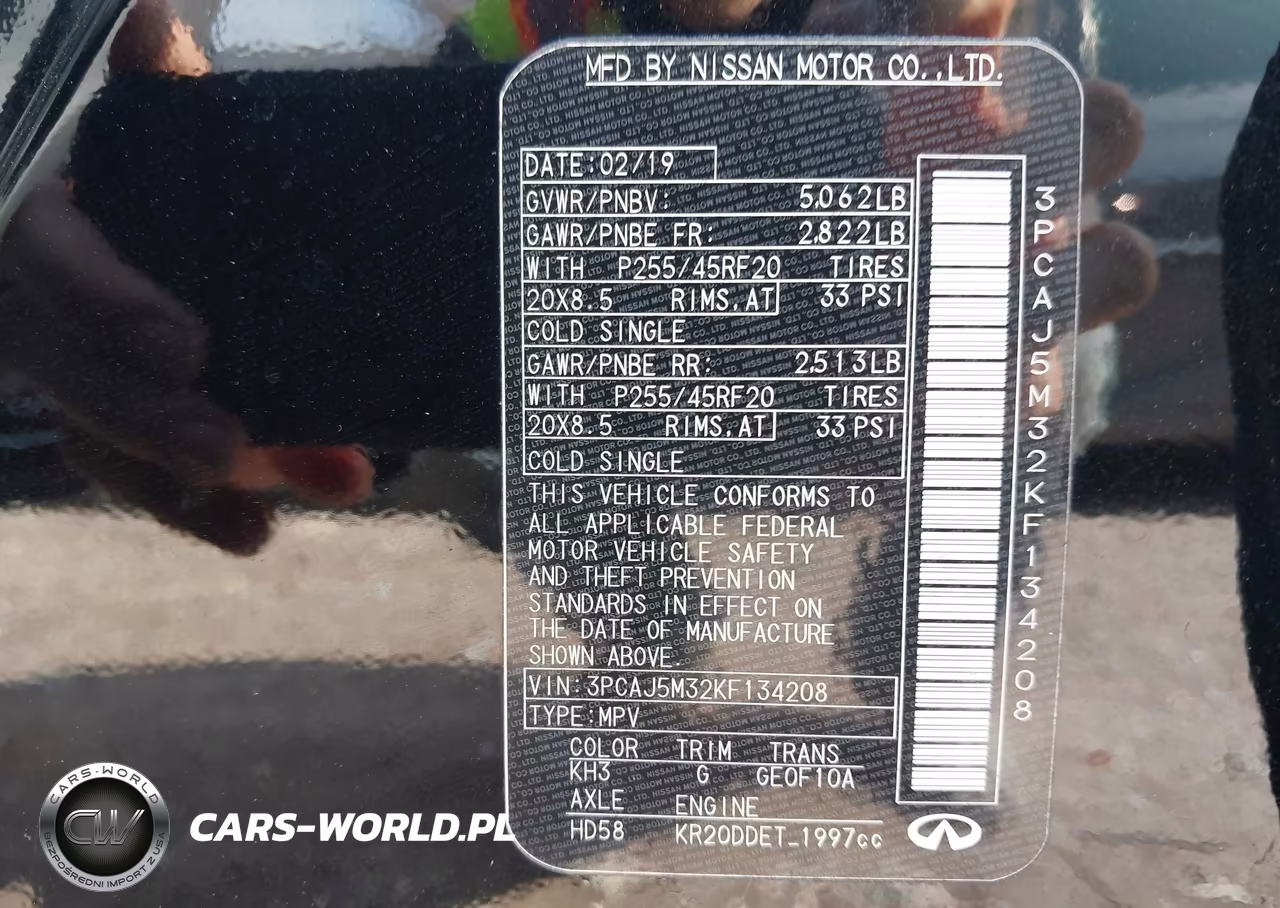 2019 Infiniti Qx50 Essential VIN:3PCAJ5M32KF134208 - 9