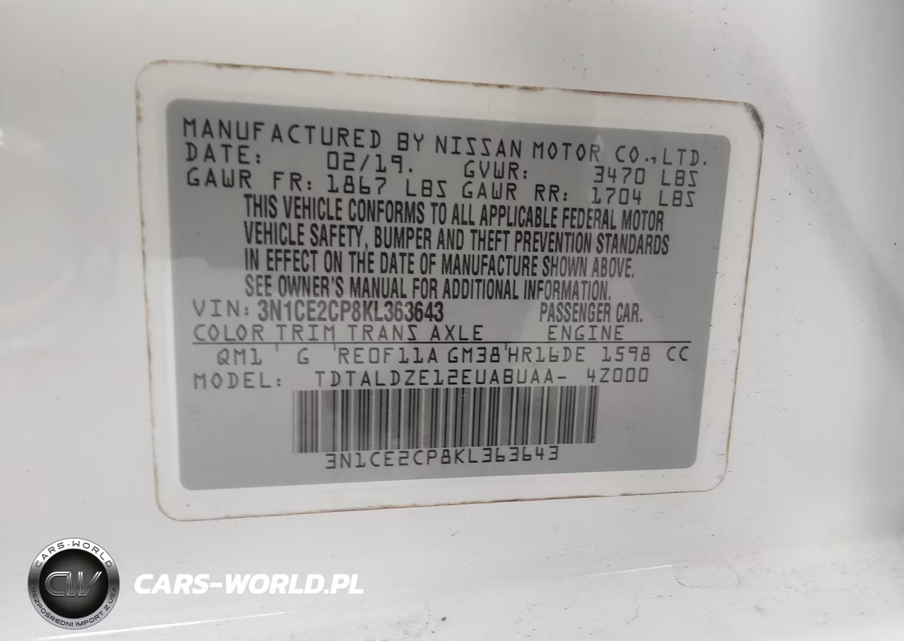 2019 Nissan Versa Note Sv VIN:3N1CE2CP8KL363643 - 9
