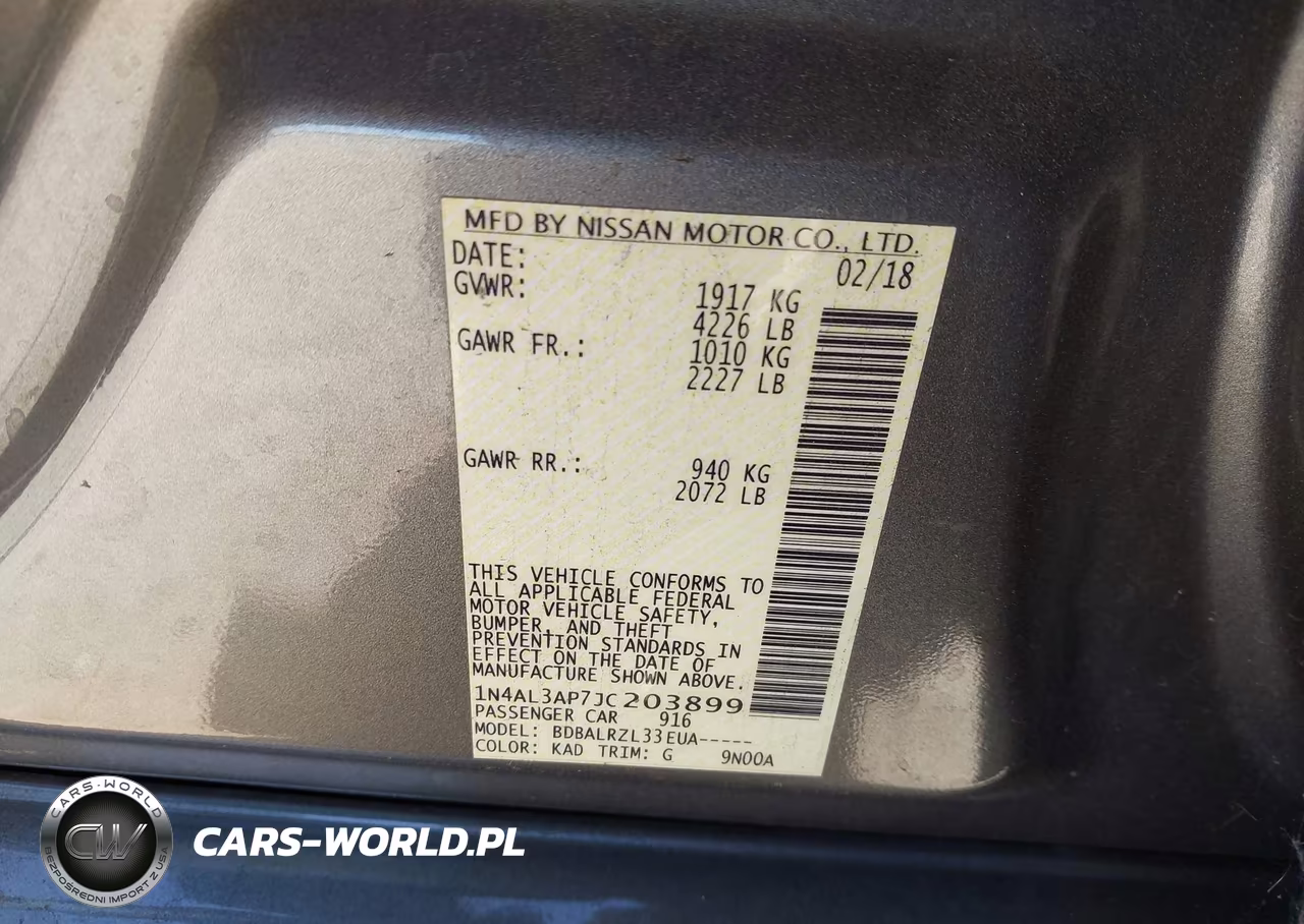 2018 Nissan Altima 2.5 Sl VIN:1N4AL3AP7JC203899 - 9
