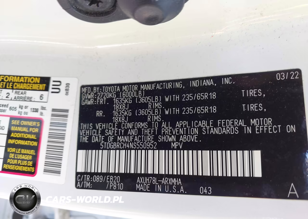 2022 Toyota Highlander Hybrid Xle VIN:5TDGBRCH4NS550952 - 9