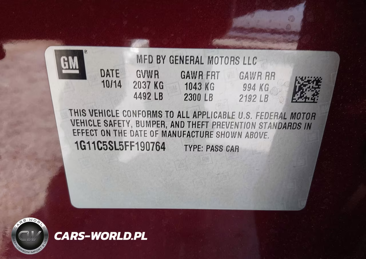 2015 Chevrolet Malibu 1Lt VIN:1G11C5SL5FF190764 - 9