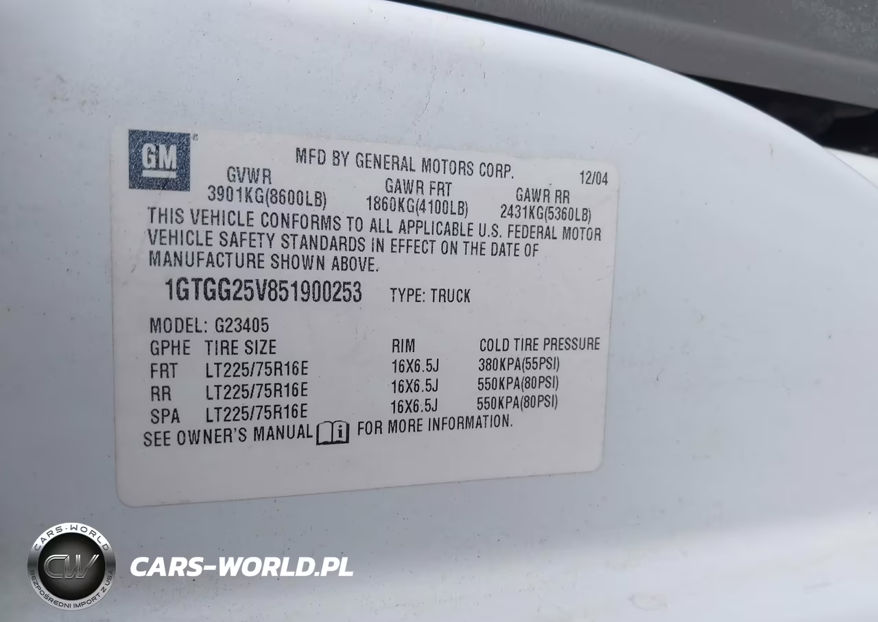 2006 Chevrolet Express Work Van VIN:1GCFG15T461183078 - 9
